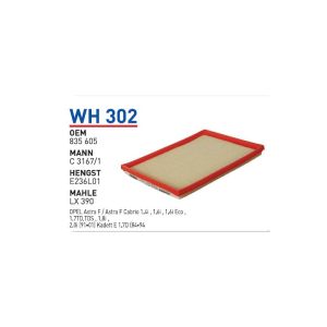 Wh302 Oem 835605 Opel astra F astra F cabrio kadett E Otomobil hava filtre air filter