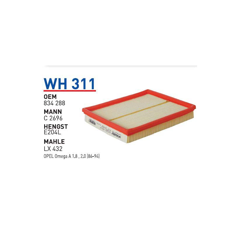 Wh311 Oem 834288 Opel omega A Otomobil hava filtre air filter