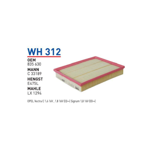 Wh312 Oem 835630 Opel vectra C signum Otomobil hava filtre air filter