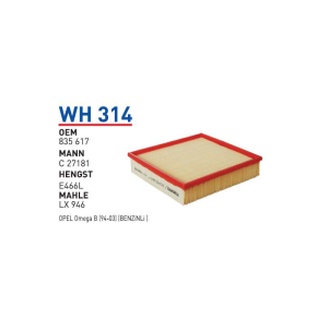 Wh314 Oem 835617 Opel omega B Otomobil hava filtre air filter