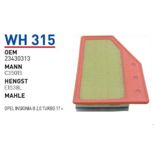 Wh315 Oem 23430313 Opel Insignia B Otomobil hava filtre air filter