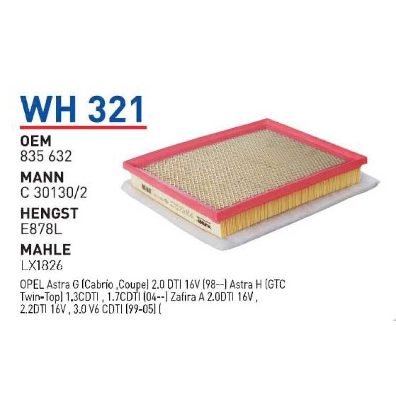 Wh321 Oem 835632 Opel astra G astra H zafira A Otomobil hava filtre air filter