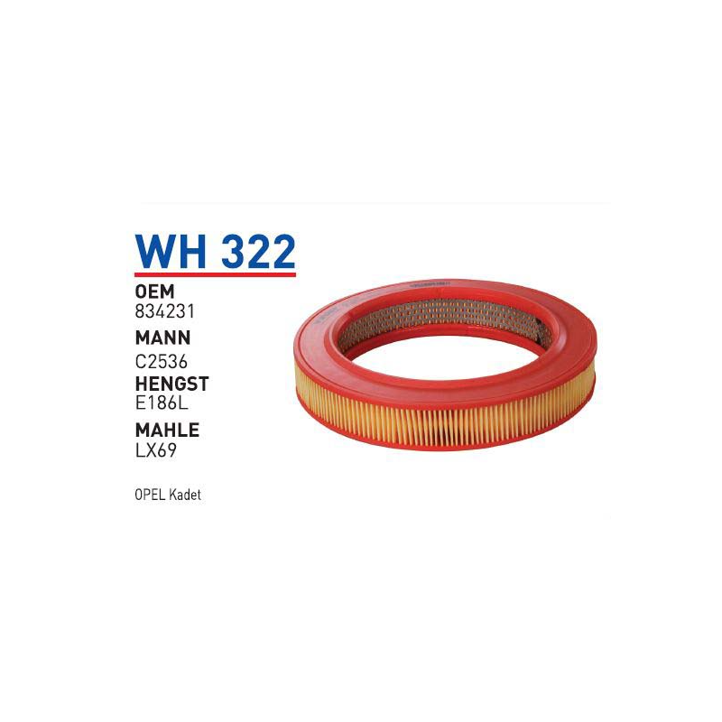 Wh322 Oem 834231 Opel kadet Otomobil hava filtre air filter