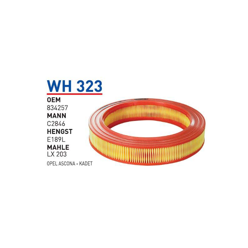 Wh323 Oem 834257 Opel ascona kadet Otomobil hava filtre air filter