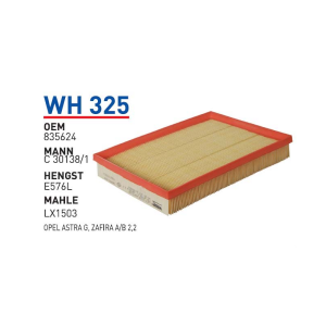 Wh325 Oem 835624 Opel astra G zafira A/B Otomobil hava filtre air filter