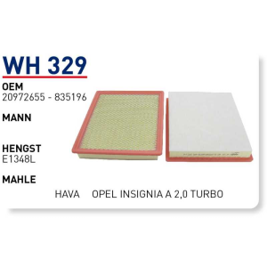 Wh329 Oem 20972655 Oem 835196 Opel ınsignia A Otomobil hava filtre air filter