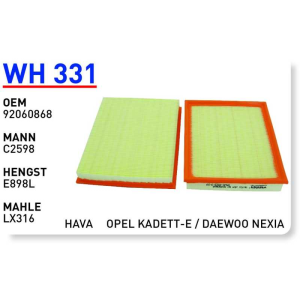Wh331 Oem 92060868 Opel kadett E daewoo nexıa Otomobil hava filtre air filter