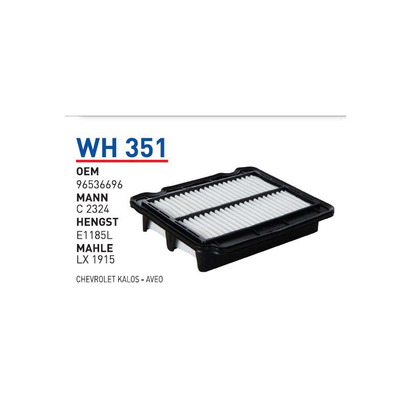 Wh351 Oem 96536696 Chevrolet kalos-aveo Otomobil hava filtre air filter