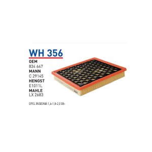 Wh356 Oem 834647 Opel ınsignia Otomobil hava filtre air filter