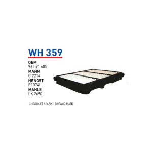 Wh359 Oem 96591485 Chevrolet spark daewoo matiz Otomobil hava filtre air filter