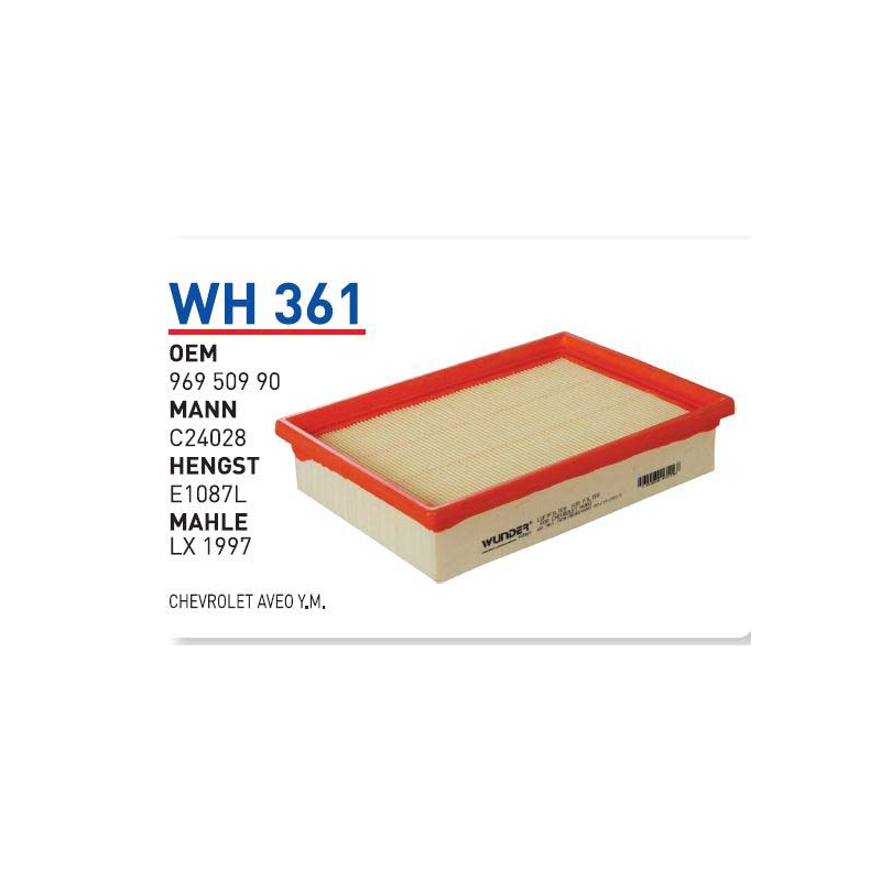 Wh361 Oem 96950990 Chevrolet aveo Otomobil hava filtre air filter