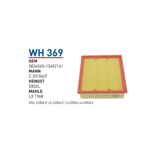 Wh369 Oem 5834045 Oem13452141 Opel corsa D corsa E Otomobil hava filtre air filter