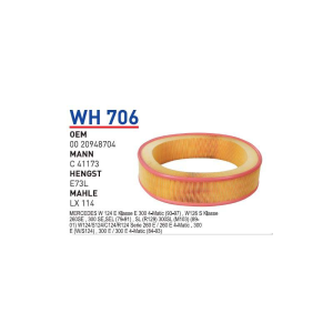 Wh706 Oem 0020948704 Mercedes 124 E 300 260 E 126 300 Sel Otomobil hava filtre air filter