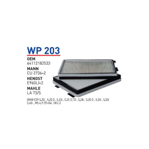 Wp203 Oem 64112182533 BMW 5 SERiE E39 Otomobil polen filtre pollen filter