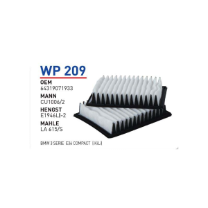 Wp209 Oem 64319071933 BMW 3 SERiE E46 COMPACT Otomobil polen filtre pollen filter