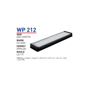 Wp212 Oem 64311496710 MiNi COOPER-MiNi ONE Otomobil polen filtre pollen filter