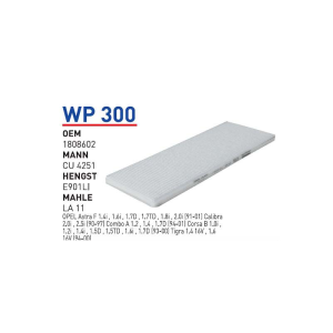 Wp300 Oem 1808602 Opel astra F calibra combo A Otomobil polen filtre pollen filter