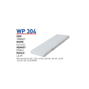 Wp304 Oem 1808607 Opel vectra B Otomobil polen filtre pollen filter