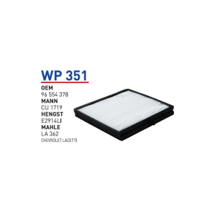 Wp351 Oem 96554378 Chevrolet lacetti Otomobil polen filtre pollen filter