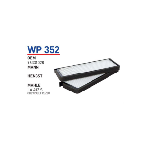 Wp352 Oem 96331028 Chevrolet rezzo Otomobil polen filtre pollen filter
