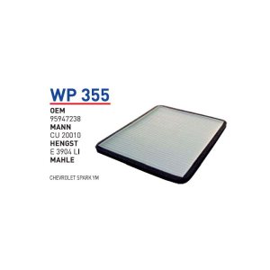 Wp355 Oem 95947238 Chevrolet spark Otomobil polen filtre pollen filter
