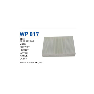 Wp817 Oem 272778980R Opel vivaro B Otomobil polen filtre pollen filter