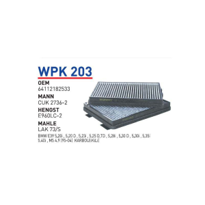 Wpk 203 Oem 64112182533 BMW 5 SERIE E39 Otomobil polen filtre pollen filter