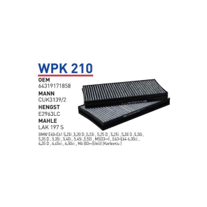 Wpk210 Oem 64319171858 BMW 5 SERIE-6 SERIE E60 Otomobil polen filtre pollen filter