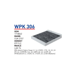 Wpk306 Oem 1718042 Opel astra G zafira B Otomobil polen filtre pollen filter