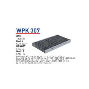 Wpk307 Oem 1808624 Opel vectra C combo B corsa C Otomobil polen filtre pollen filter