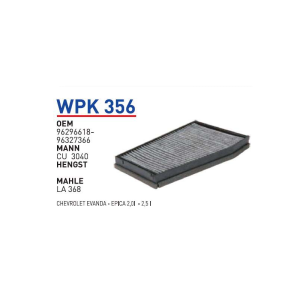 Wpk356 Oem 96296618 Oem 96327366 Chevrolet evanda epi̇ca Otomobil polen filtre pollen filter