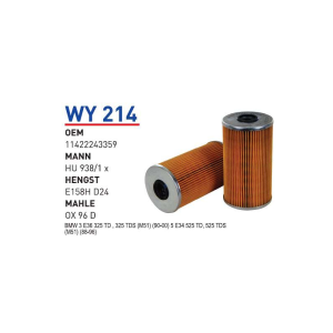 Wy214 Oem 11422243359 BMW E36 3.25 TDS-E34 5.25 TDS M51 Otomobil yağ filtre oil filter