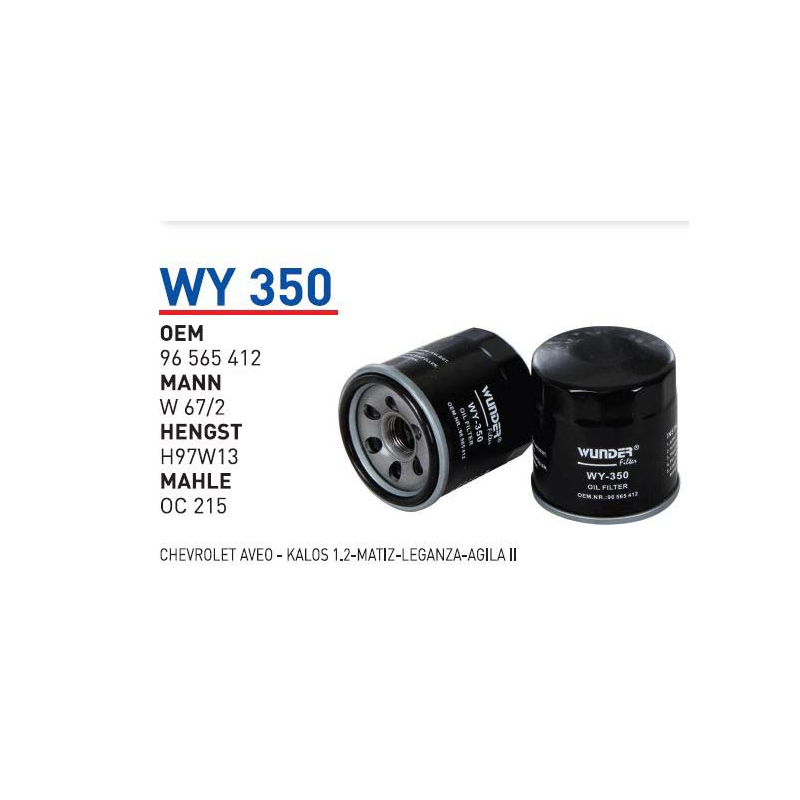Wy350 Oem 96565412 Chevrolet aveo kalos matiz leganza agila Otomobil yağ filtre oil filter