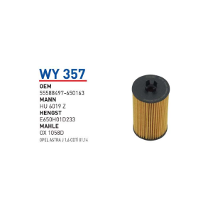 Wy357 Oem 55588497 Oem 650163 Opel astra J Otomobil yağ filtre oil filter