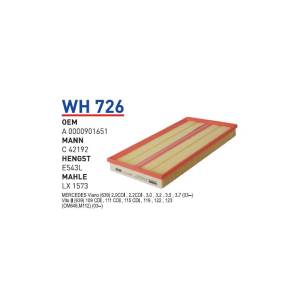 Wh726 Oem A0000901651 Mercedes Vito II Viano 112-646 Otomobil hava filtre air filter