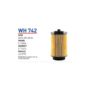 Wh742 Oem A2740940004 Mercedes C class C 180 E class E 200 E 250 Otomobil hava filtre air filter
