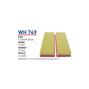 Wh749 Oem A 2780940004 Mercedes Cl Cls Gl Gle E Klasse S Klasse I Otomobil hava filtre air filter