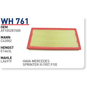 Wh761 Oem A9105281500 Mercedes Sprinter III Otomobil hava filtre air filter