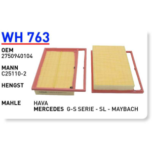 Wh763 Oem 2750940104 Mercedes G S Serie Sl Maybach Otomobil hava filtre air filter
