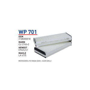 Wp701 Oem 2108300018 Mercedes 210 E200 E220 Otomobil polen filtre pollen filter