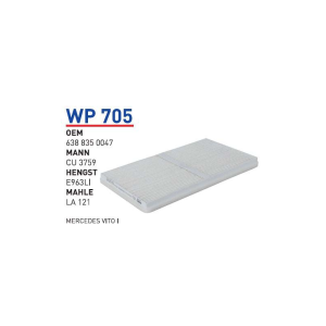 Wp705 Oem 6388350047 Mercedes vito I Otomobil polen filtre pollen filter
