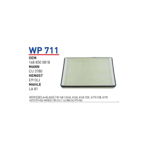 Wp711 Oem 1688300818 Mercedes 168 A Klass Vaneo Otomobil polen filtre pollen filter