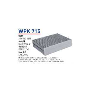 Wpk715 oem 2218300318 Mercedes 221 S 320 S 350 cdi̇ otomobil polen filtre pollen filter