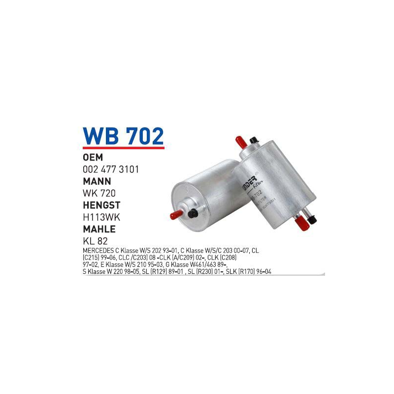 Wb702 oem 0024773101 Mercedes 129-170-202-203-210-220-112-113 otomobil yakıt filtre benzin fuel filter gasoline