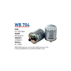 Wb704 oem 6110920601 Mercedes sprinter 413 cdi-vito I (108-110-112 cdi) v-klasse 611-612 otomobil yakıt filtre dizel fuel filter diesel
