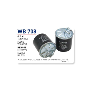 Wb708 oem 6460920001 Mercedes a-b-c klasse-sprinter ıı viano-vito ıı (639) otomobil yakıt filtre dizel fuel filter diesel