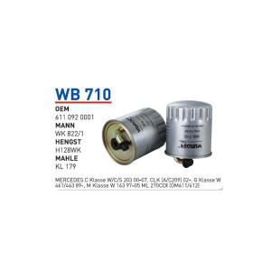 Wb710 oem 6110920001 Mercedes 203 c 220-c 270 cdi-ml 270 cdi 611-612 otomobil yakıt filtre dizel fuel filter diesel