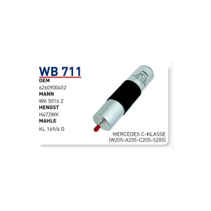 Wb711 oem 6260900452 Mercedes c-klasse (w205-a205-c205-s205) otomobil yakıt filtre dizel fuel filter diesel