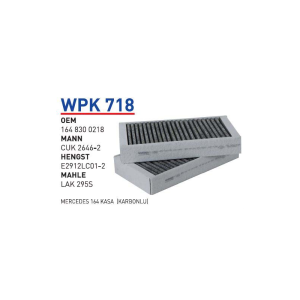 Wpk718 Oem 1648300218 Mercedes 164 otomobil polen filtre pollen filter