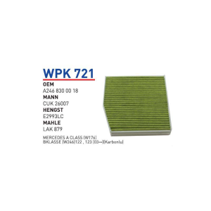 Wpk721 oem A2468300018 Mercedes a class (w176) bklasse otomobil polen filtre pollen filter